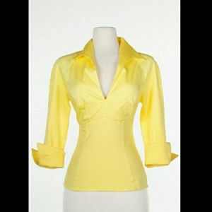 Pinup Couture Lauren Top, pastel yellow, Large